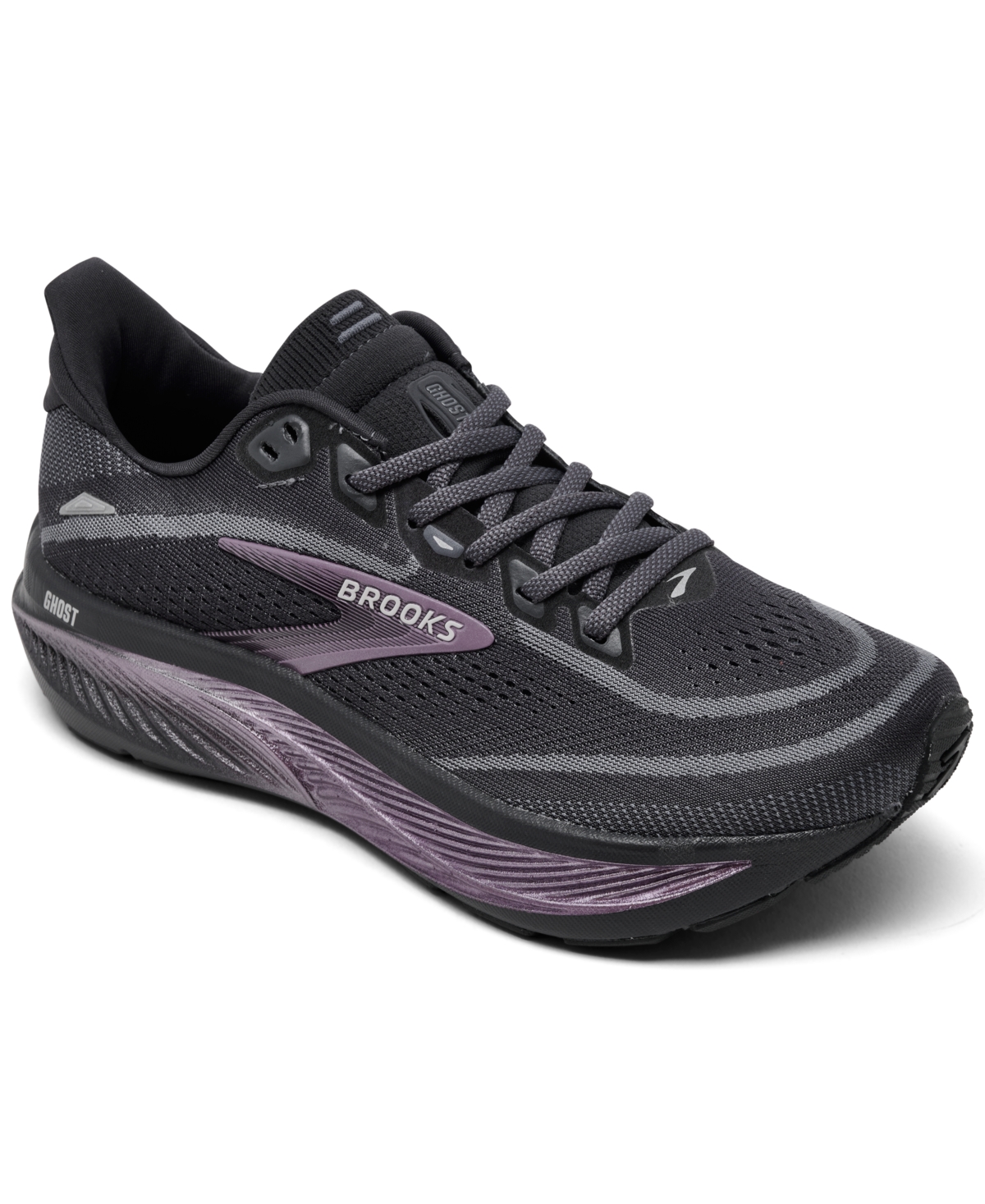 Brooks Ghost 18 Lightweight Low-cut Women's Running Sneakers From Finish Line In Ebony,folkstone