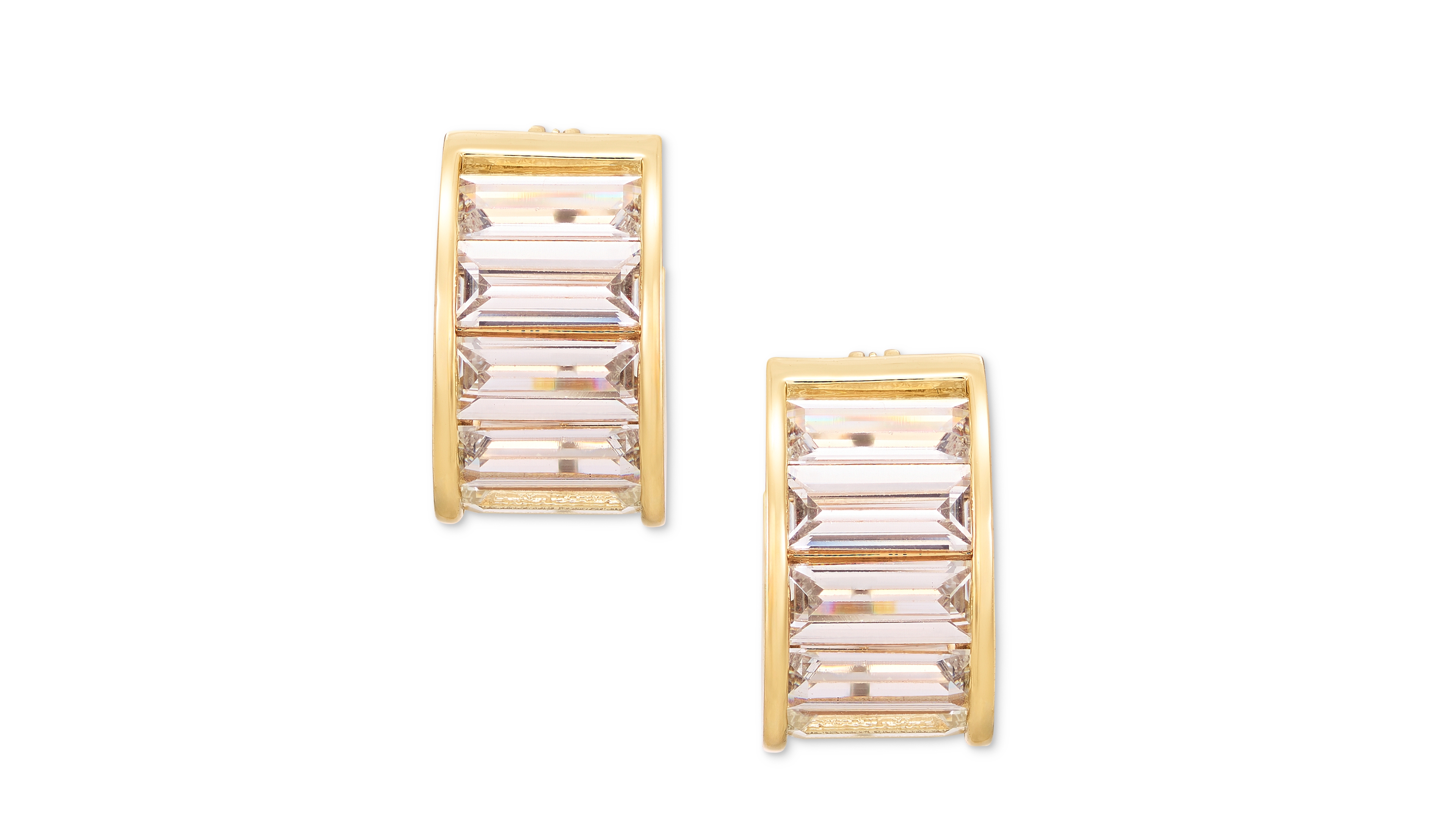 Lauren Ralph Cubic Zirconia Baguette Hoop Earrings