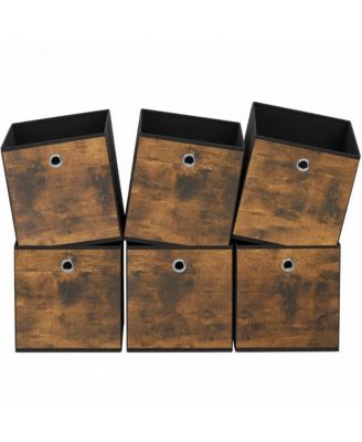 Storage Cubes, Oxford Fabric Foldable Organizer Bins, 10.4 x 10.4 x 11.2 inches, Set of 6, for Closet, Bedroom