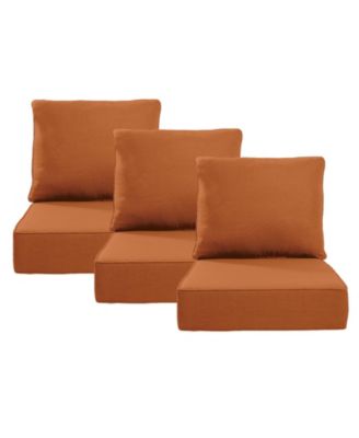 24"x24"x6" Patio Thick Cushions and Pillows Set - Deep Seat Indoor/Outdoor Water and Fade Resistant