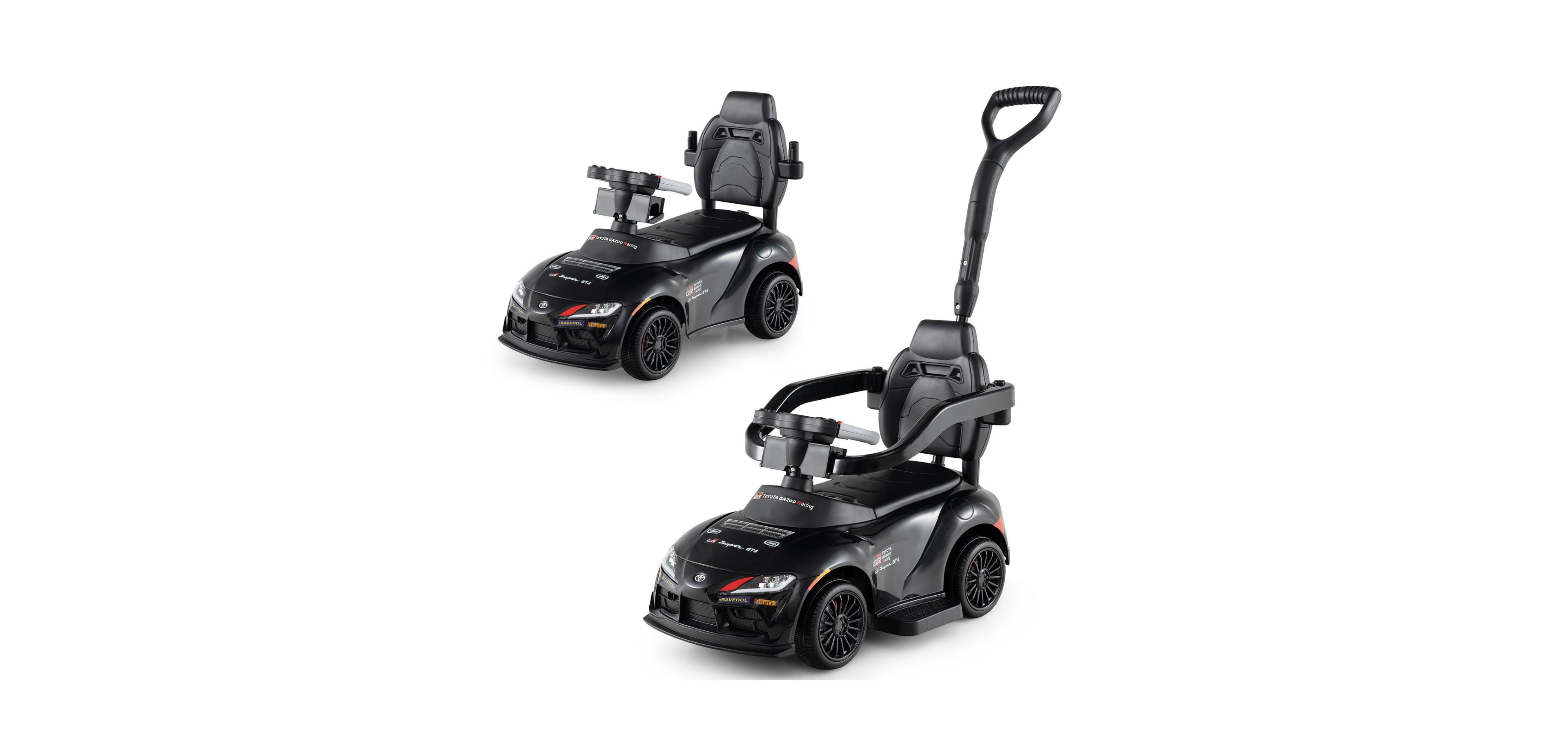 Mecale 3-in-1 Kids Ride-On Excavator and Bulldozer with Engine Sound Helmet, 55-lb Cap