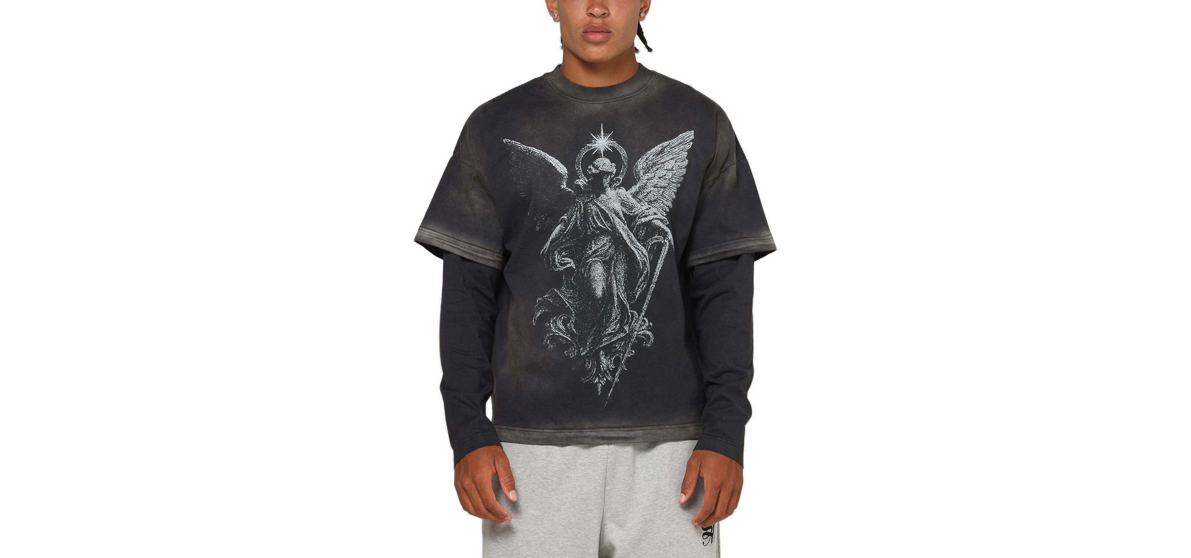 Saint Morta Men's Celestial Oversized Long-Sleeve Graphic T-Shirt
