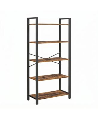  5-Tier Bookshelf, Small Bookcase, Modern Storage Shelf