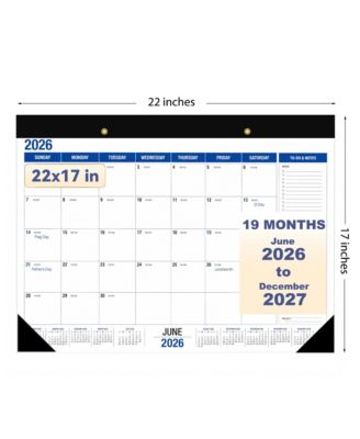 Desk Wall Calendar 19 Month Monthly Planner With To Do List For Home Office