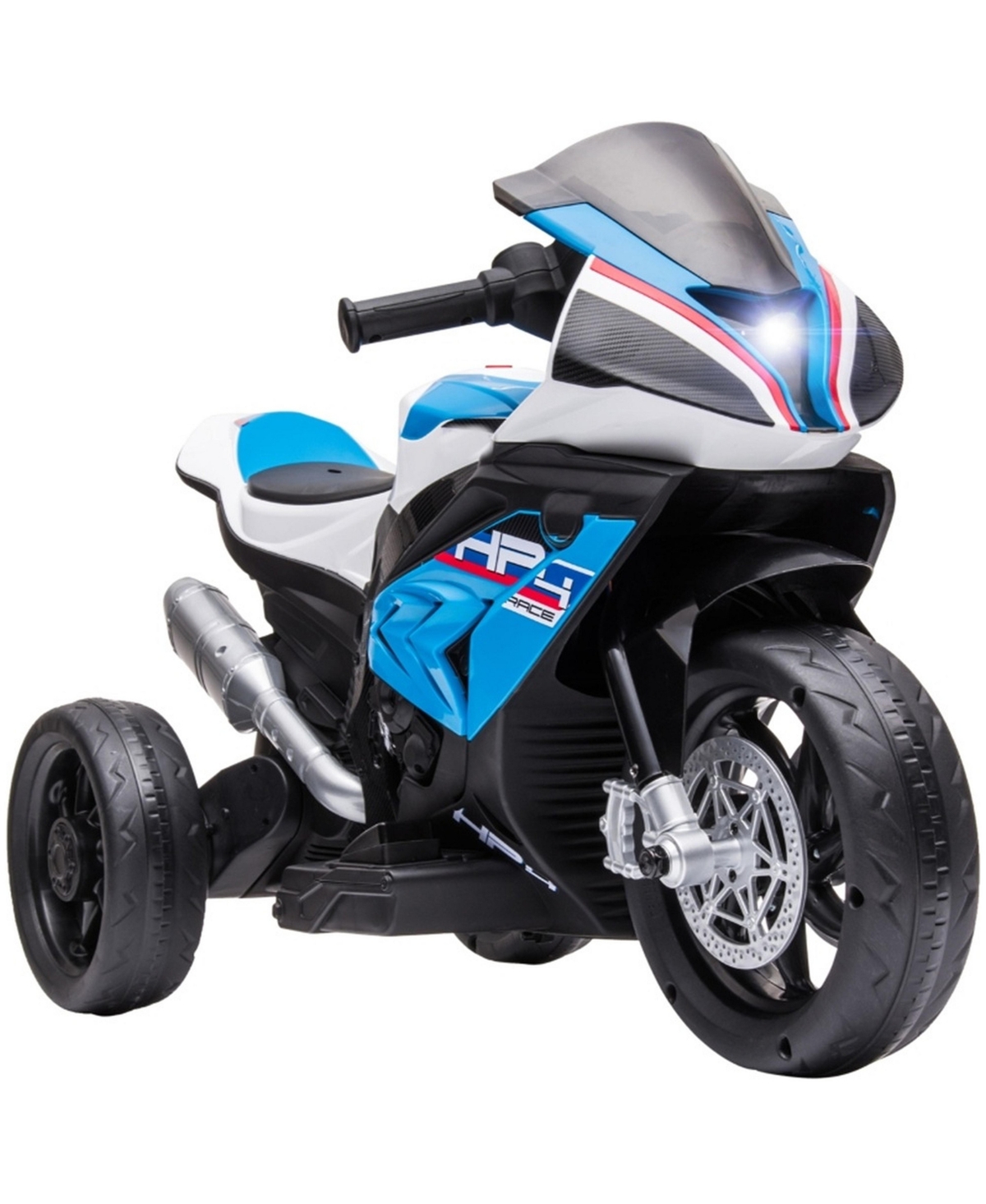 Sevorley Bmw HP4 Style 6V Kids Ride On Motorcycle with Training Wheels, Ages 18 Months to 5 Years - Blue