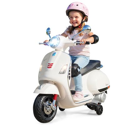 12V Kids Electric Motorcycle with Training Wheels and Media Center Scooter, 66 lbs, Ages 3-6