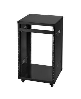 16U AV Rack 200 lbs Capacity Open Frame Recording Studio Rack Stand on Lockable Casters