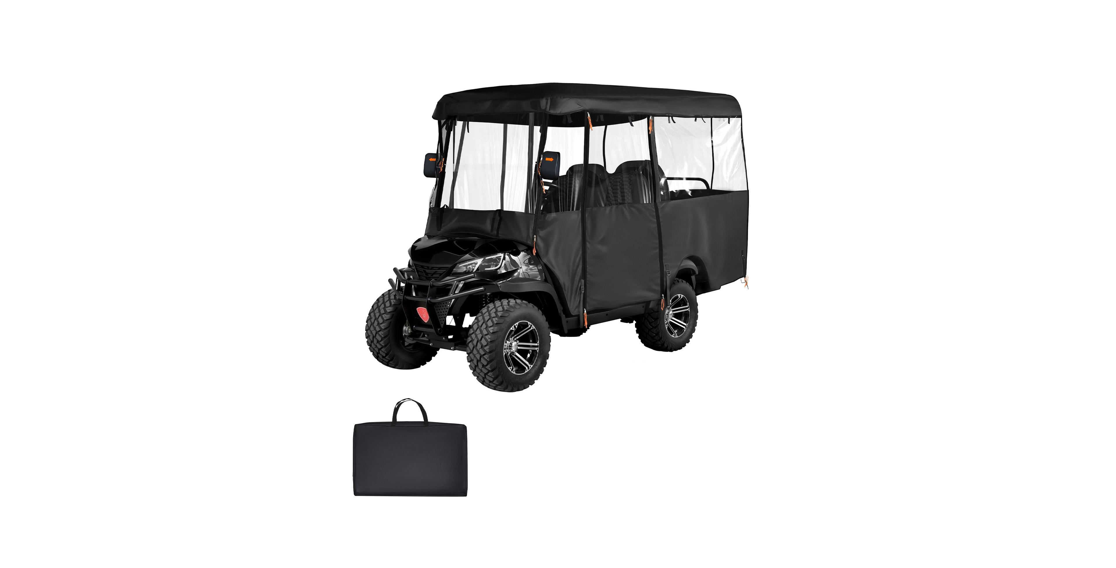 Sugift Full Enclosure Golf Cart Cover for 4 Passenger Carts with 600D Waterproof Fabric