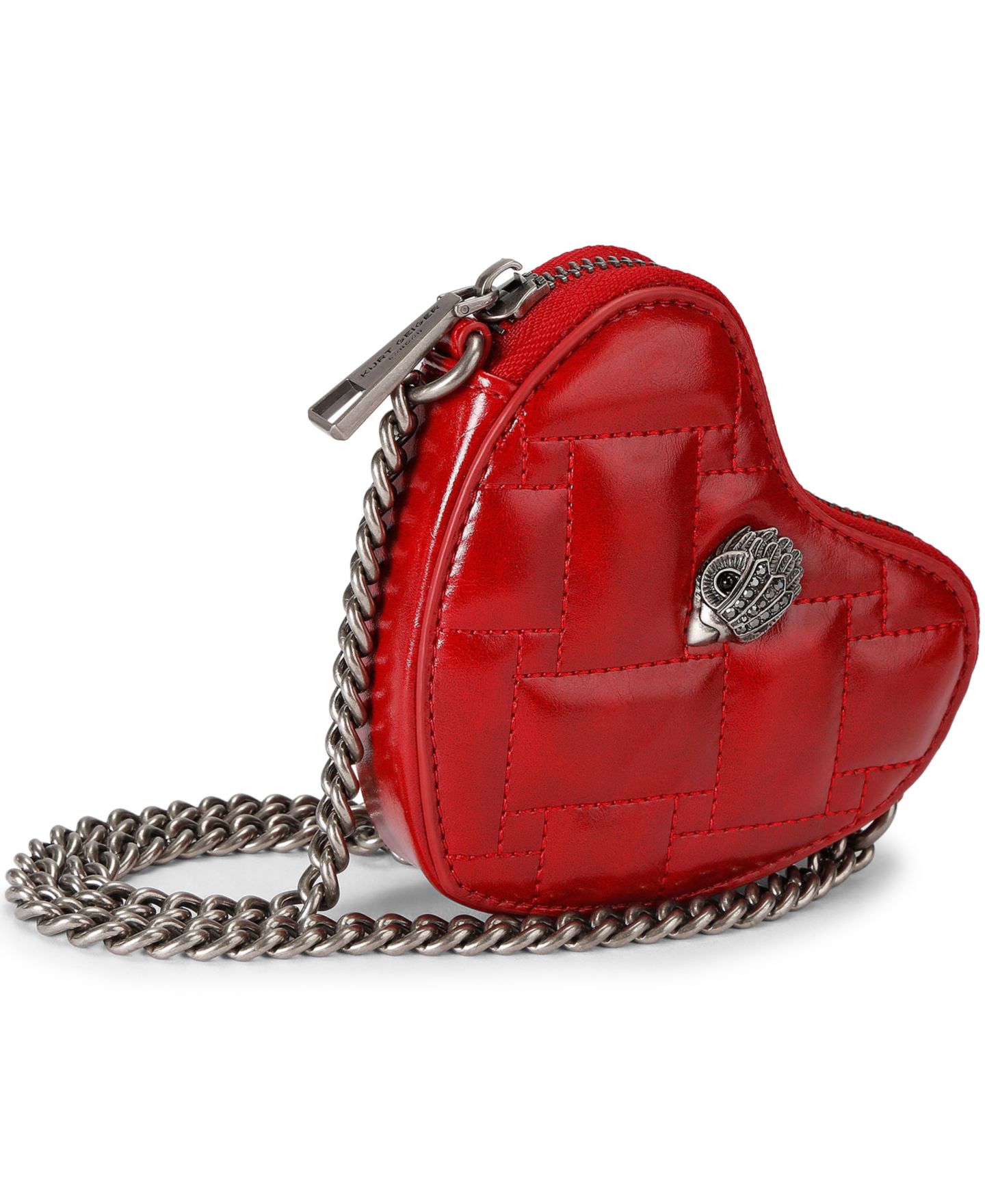 Женская сумка Kurt Geiger London Micro Kensington Quilted Heart Crossbody, цвет: Красный — фото 2