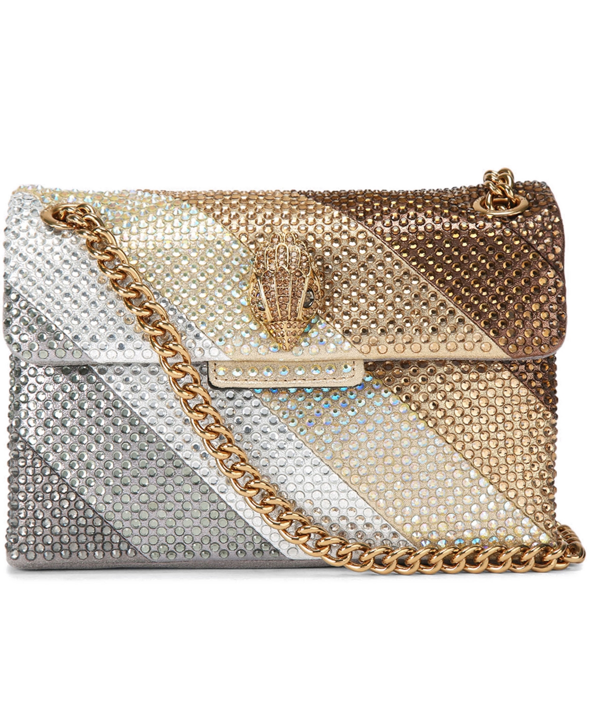 Kurt Geiger Mini Kensington Embellished Crossbody Handbag In Open Gray