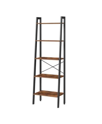 Ladder Shelf, 5-Tier Display Bookshelf with Steel Frame, 22.2 x 12.8 x 67.9 inches