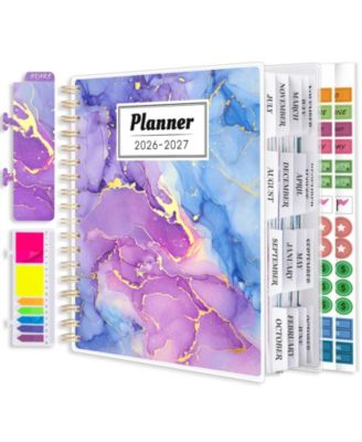 18 Month Academic Planner Daily Weekly Monthly Calendar With Stickers Sticky Notes Pocket Bookmark