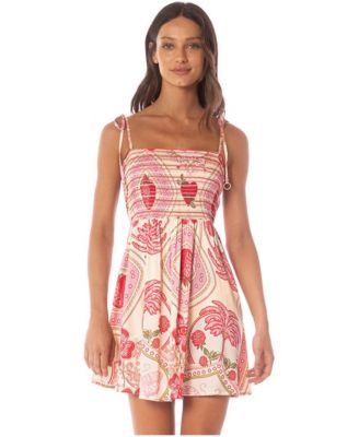 Women's Astra Square-Neck Tropical-Print Mini Dress