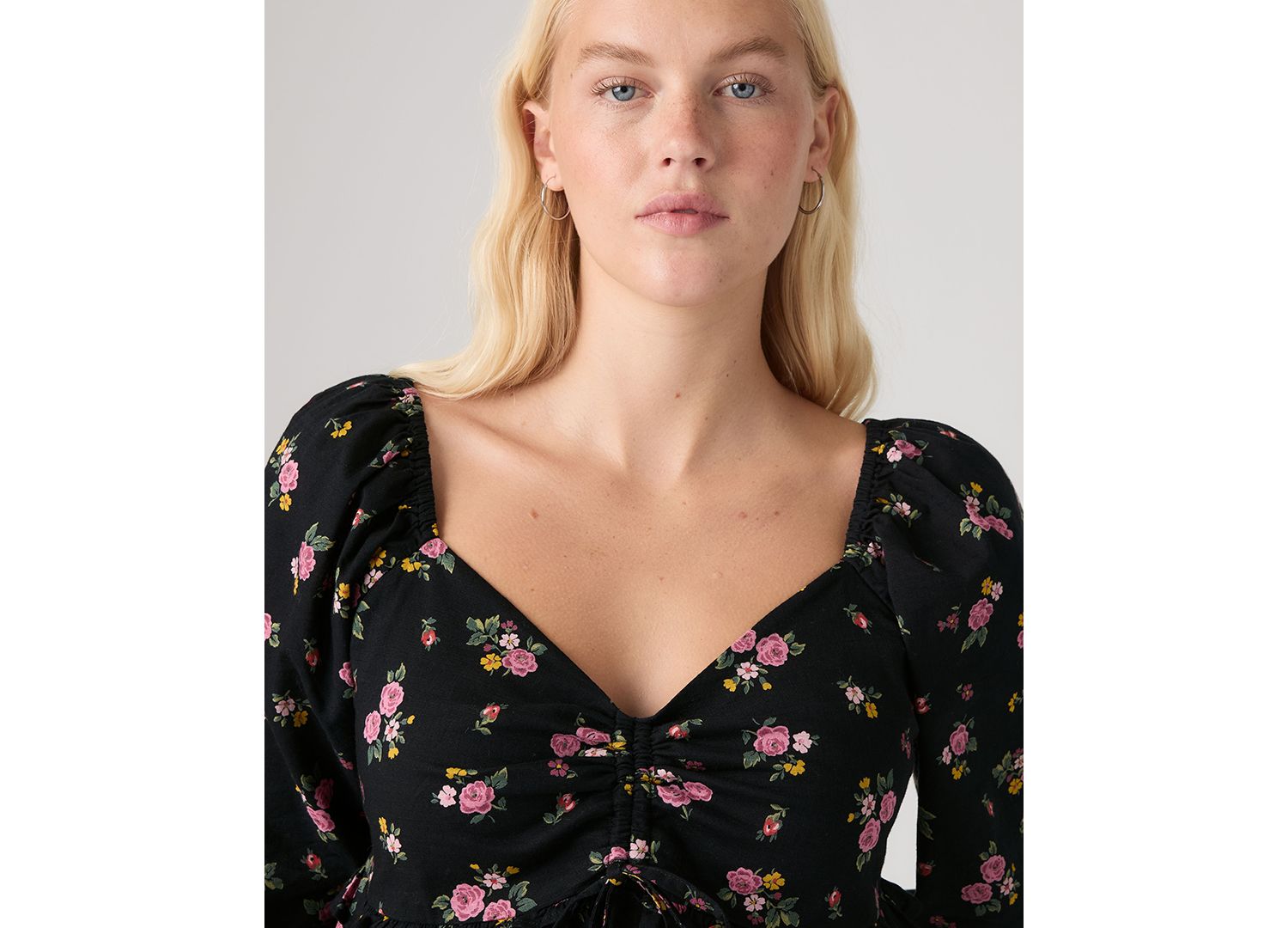 Women's Lotte Front-Tie Slim-Fit V-Neck Blouse