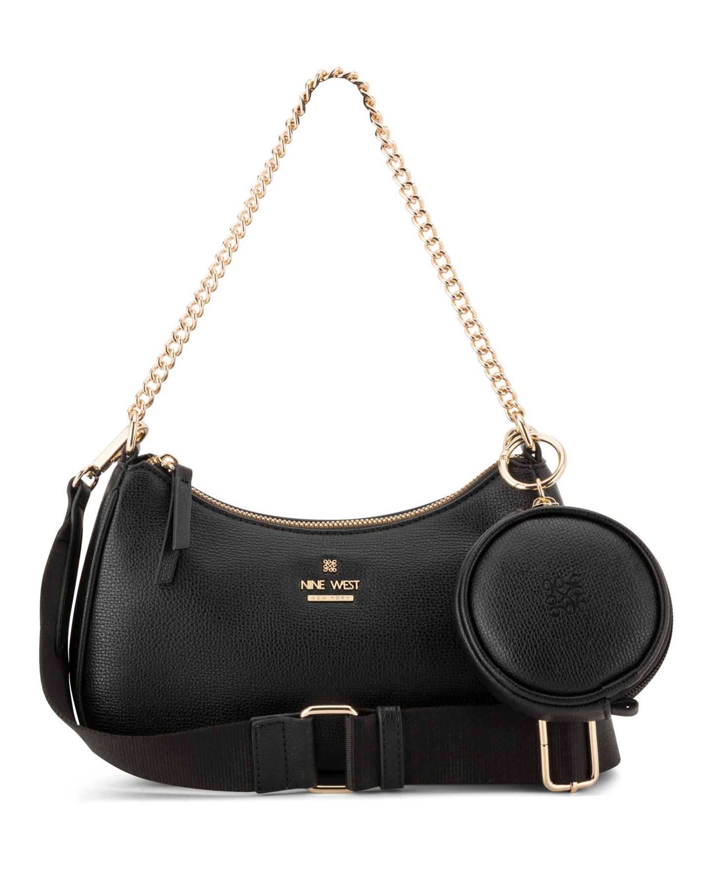 Женская сумка Nine West Luela Small Convertible Crossbody Shoulder Handbag, цвет: Чёрный — фото 1