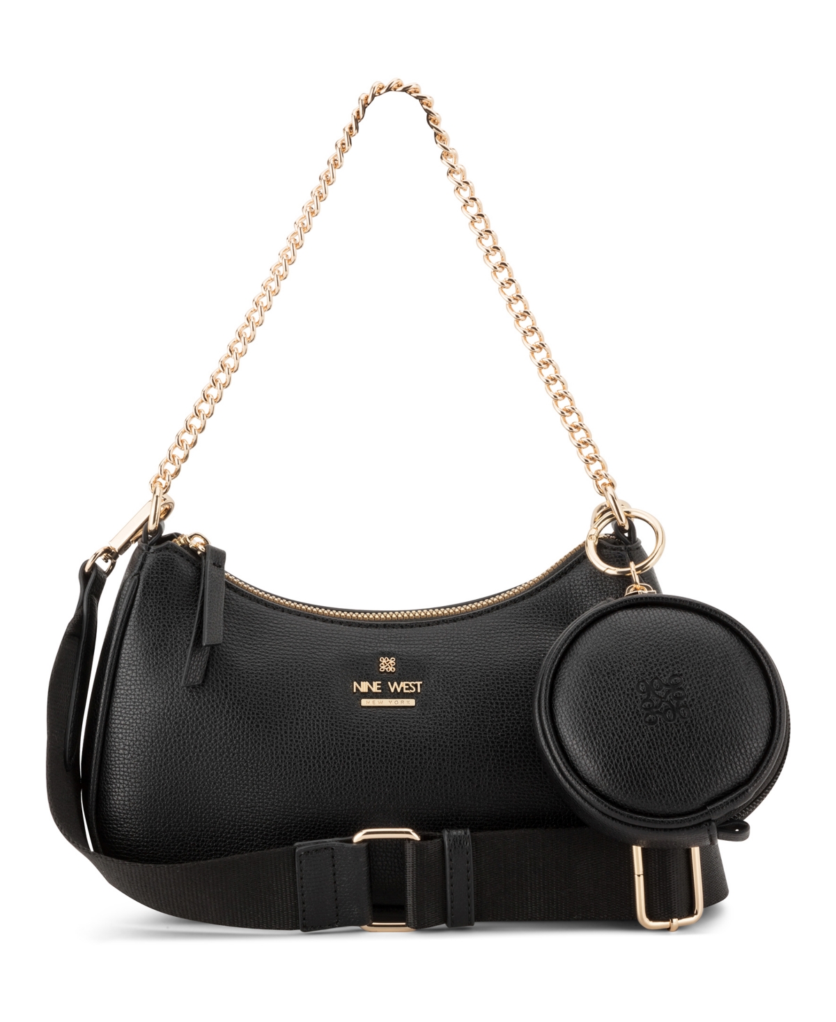 Nine West Luela Convertible Crossbody Shoulder Bag And Pouch, 2-piece Set In Black