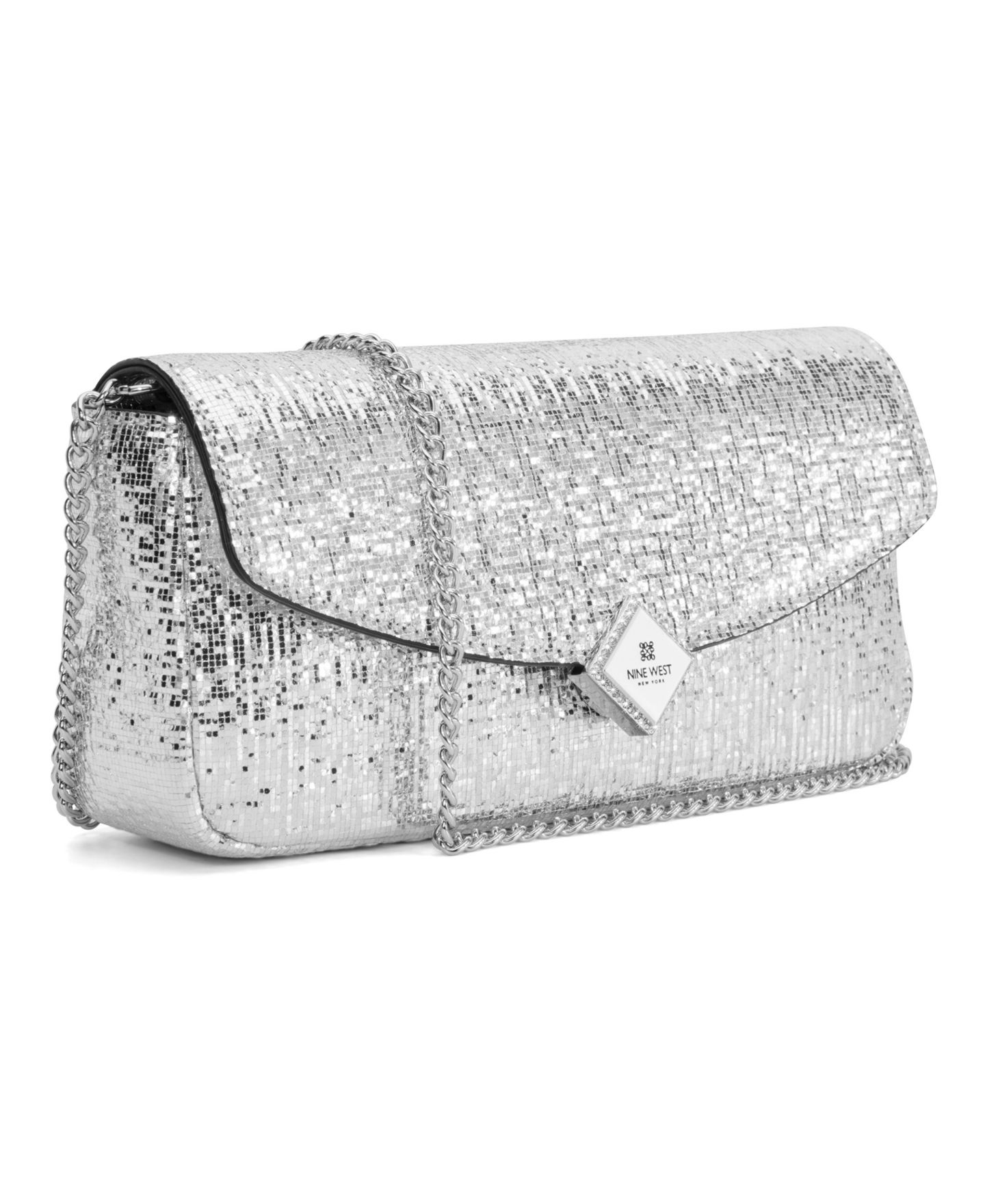 Женский кошелёк Nine West Kristina Phone Case Chain Crossbody Wallet, цвет: Серебряный — фото 3