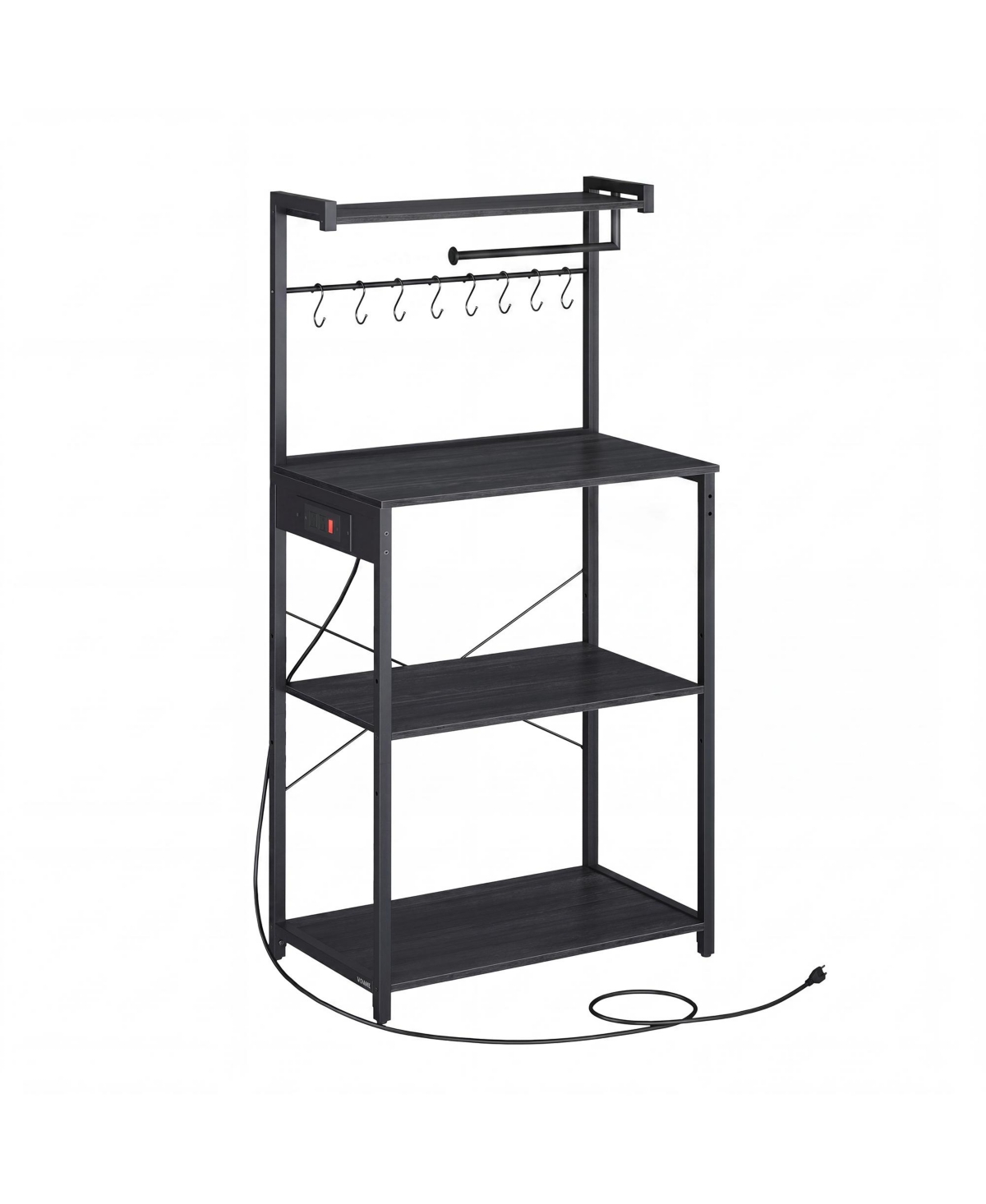 SongmicsHome Kitchen Bakers Rack with Power Outlet, 4-Tier Microwave Stand, 23.6 x 15.8 55.1 inches