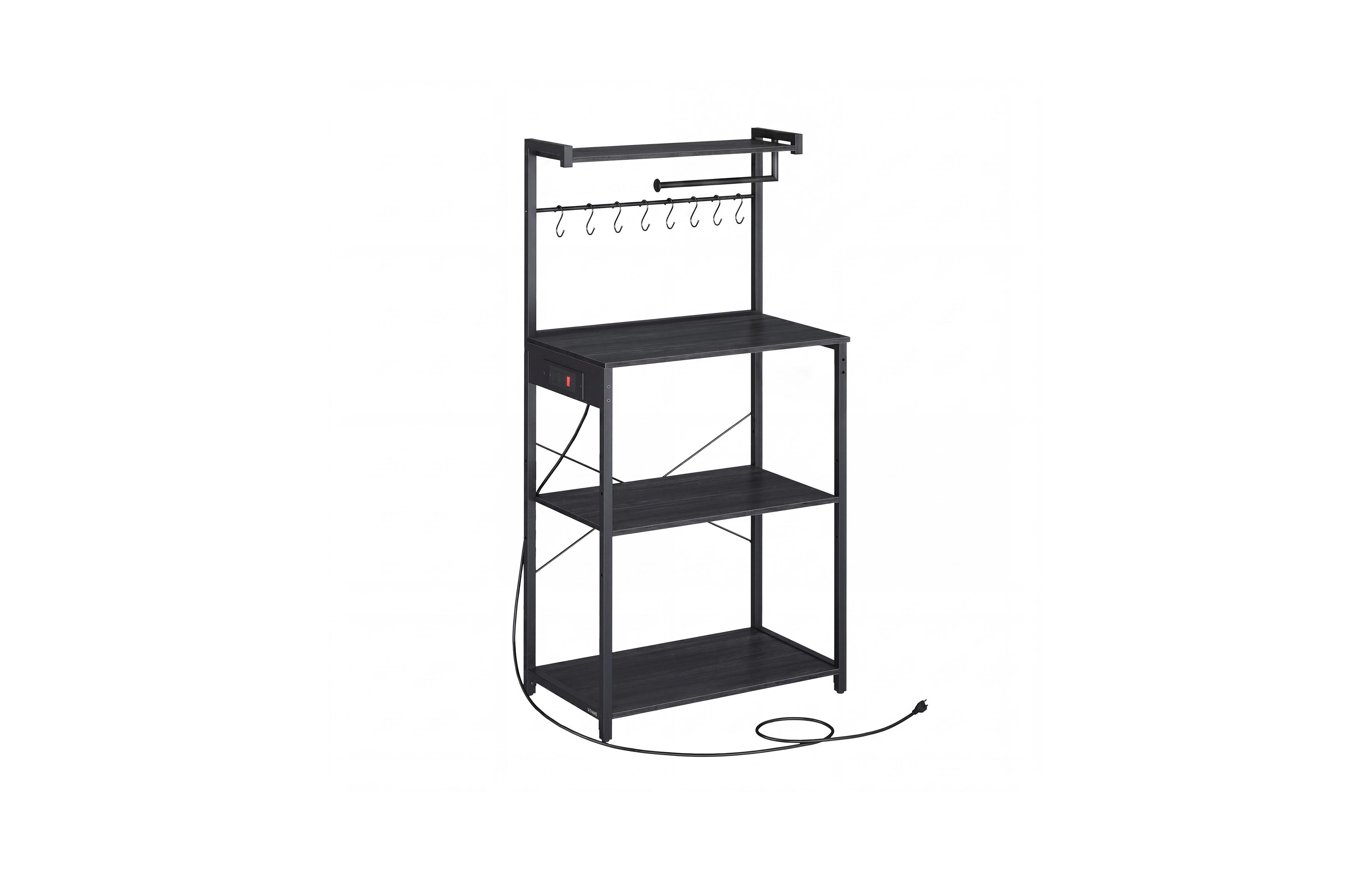 SongmicsHome Kitchen Bakers Rack with Power Outlet, 4-Tier Microwave Stand, 23.6 x 15.8 55.1 inches