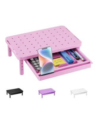 Adjustable Dual Monitor Riser, Compatible with Most Displays and Laptops