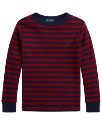 Boys' 8-20 Striped Waffle-Knit Long-Sleeve T-Shirt
