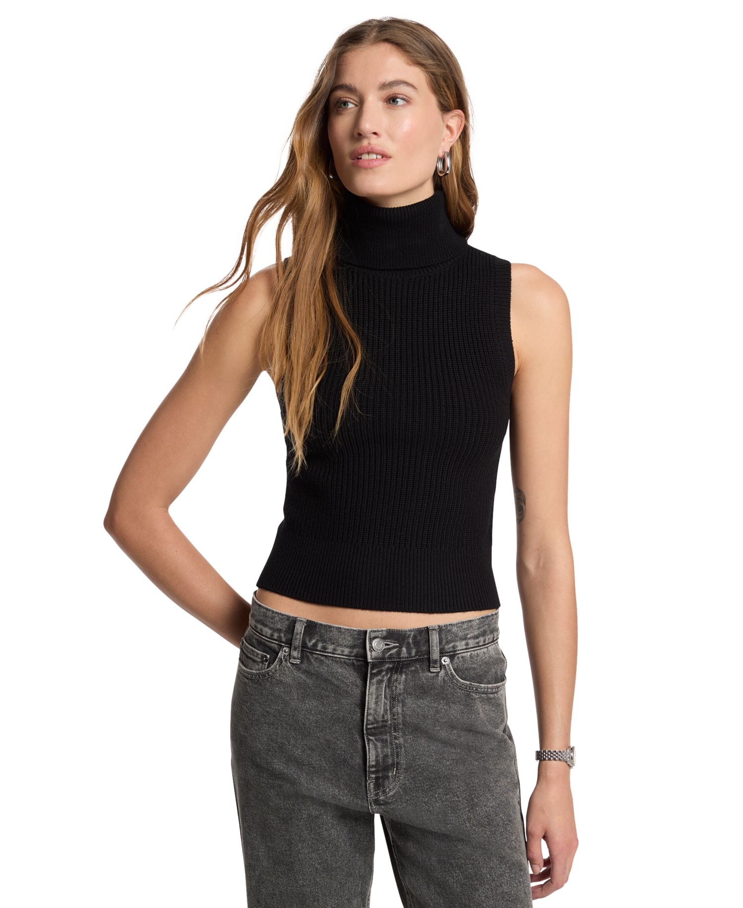 Women's Merino Wool Sleeveless Turtleneck Sweater Vest
