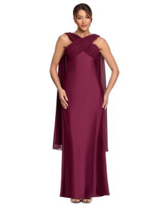 Women's Amelia Halter Long Crossneck Dress