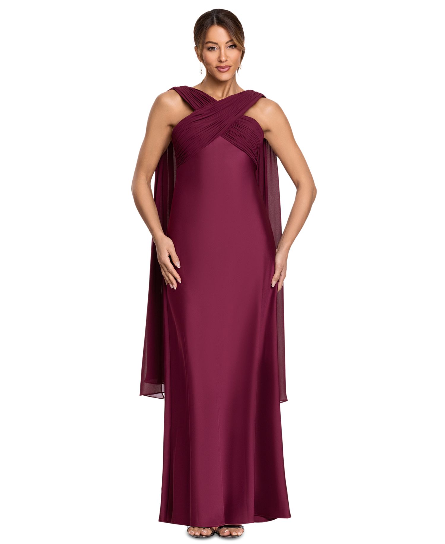 Women's Amelia Halter Long Crossneck Dress