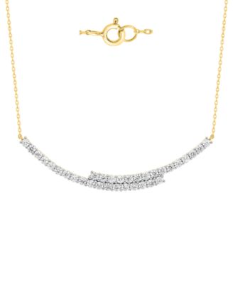 Lab-Grown Diamond Bypass Bar Necklace (2 ct. t.w.) in Sterling Silver