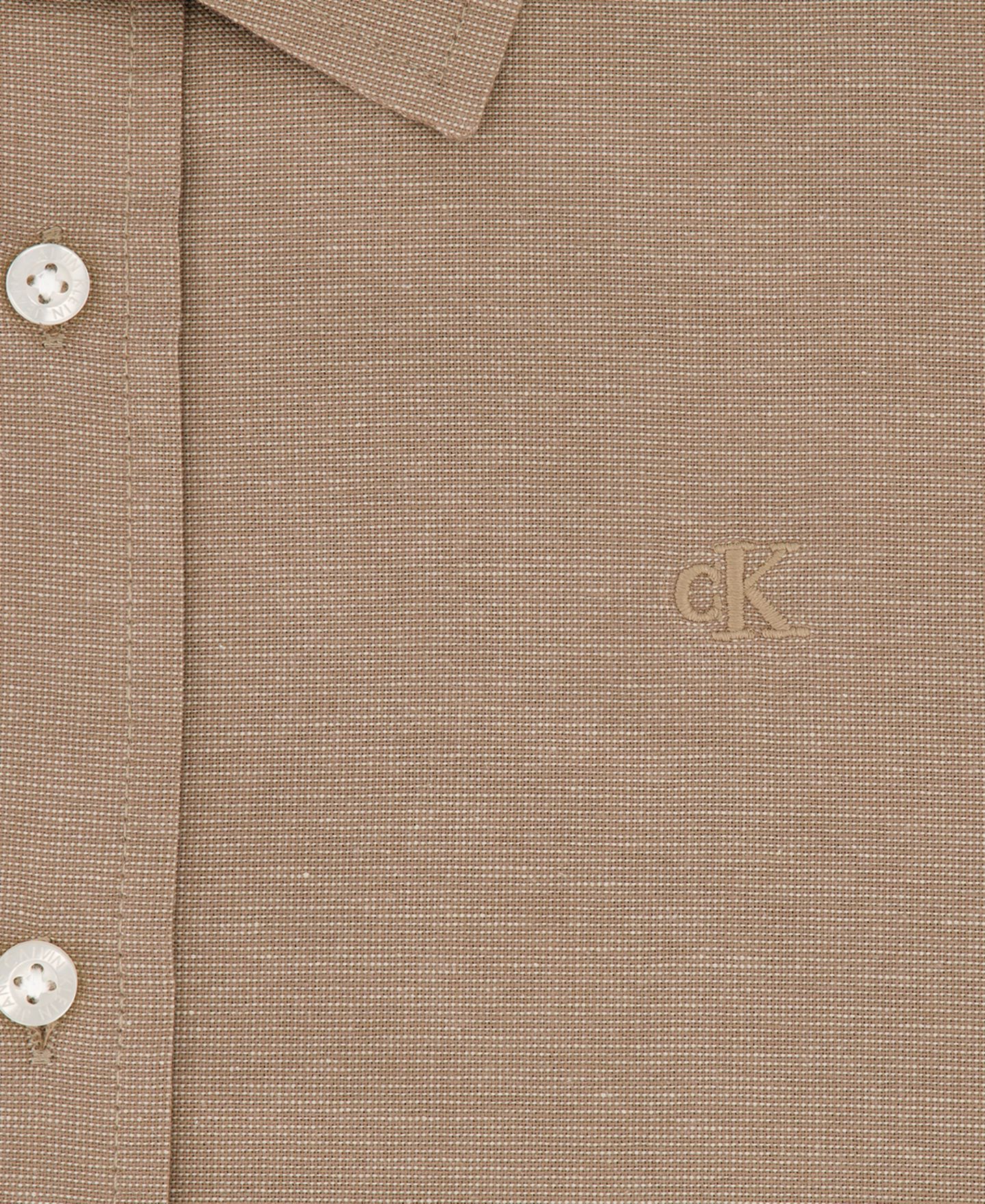 Рубашка Calvin Klein Textured Embroidered Monogram Long-Sleeve для мальчиков, цвет: Turtledove — фото 5