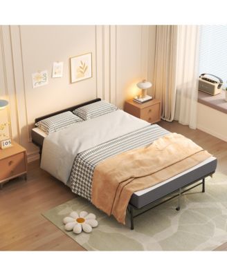 Folding Guest Bed 46 Inch Wide Memory Foam Adjustable Headboard Heavy Duty