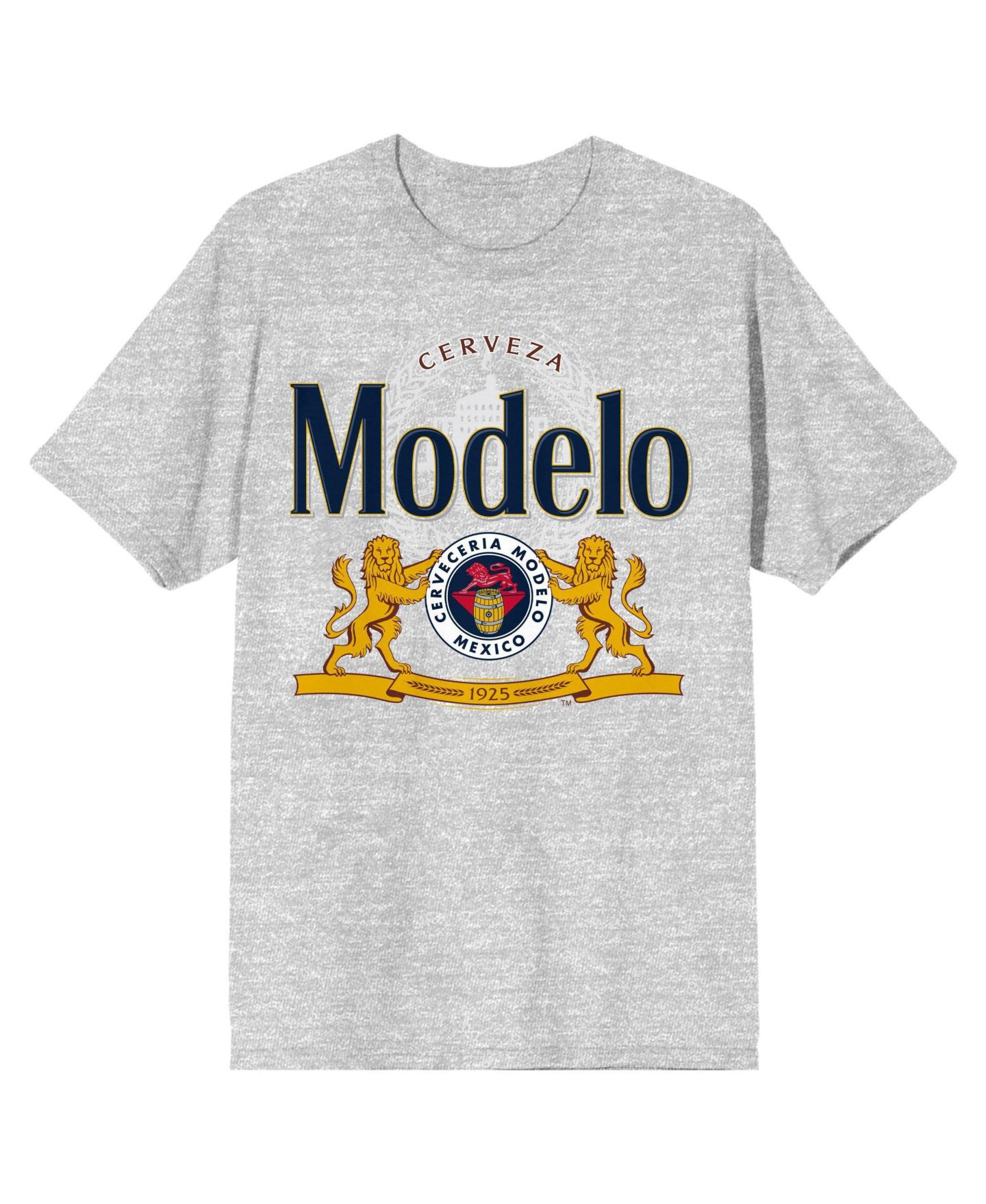 Мужская футболка Modelo Classic Logo Officially Licensed Cotton-Blend, цвет: Меланжевый — фото 1