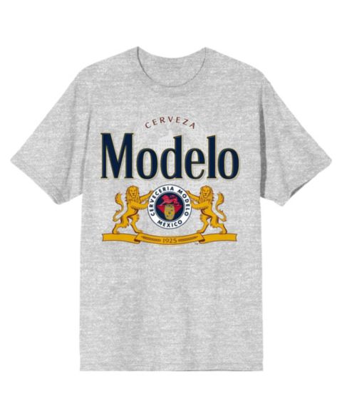 Мужская футболка Modelo Classic Logo Officially Licensed Cotton-Blend, цвет: Меланжевый
