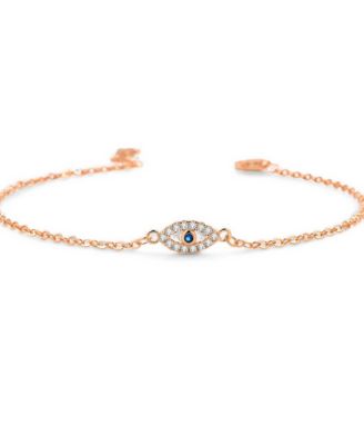 Cubic Zirconia Evil Eye Charm Bracelet