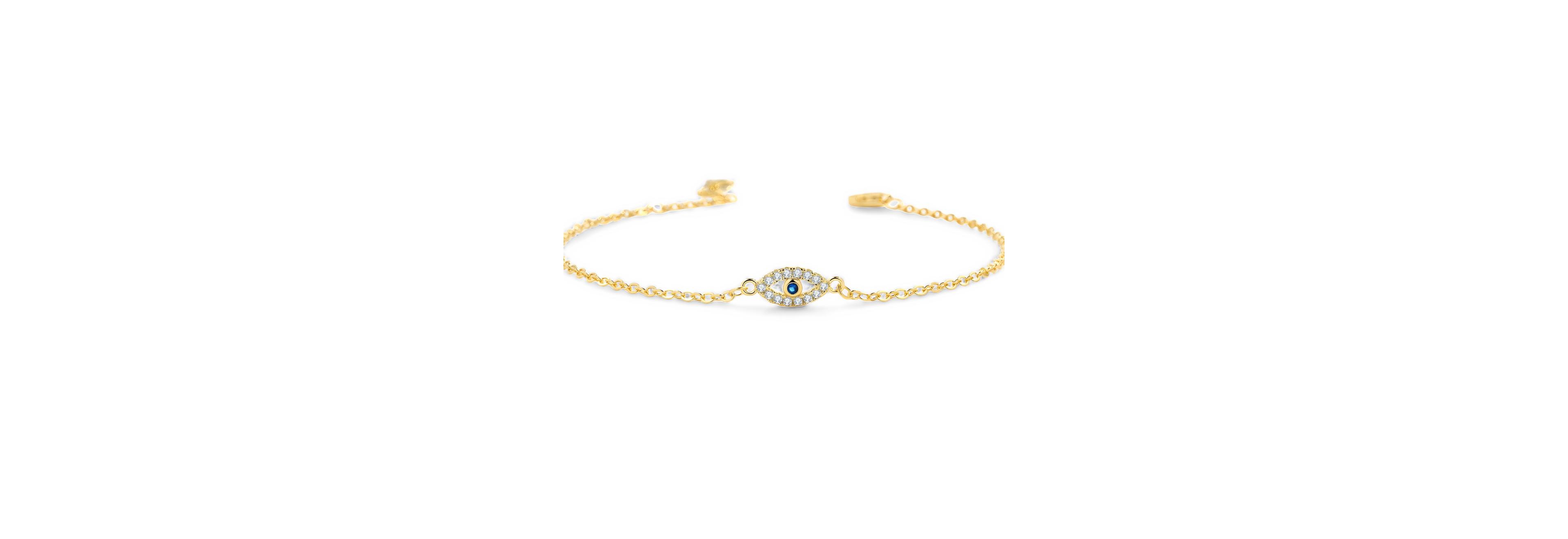 Mint & Lily Cubic Zirconia Evil Eye Charm Bracelet
