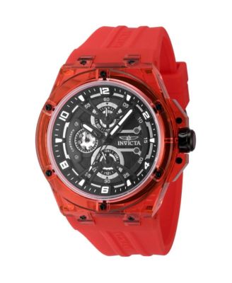 Men's Quartz Racing Red Rubber Watch, 46mm