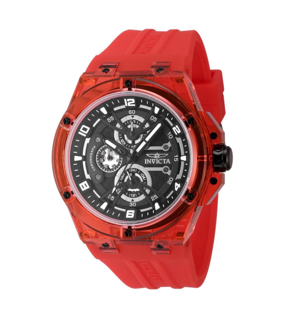 Invicta Men's Quartz Racing Red Rubber Watch, 46mm