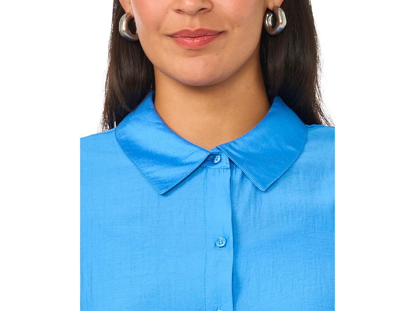 Женская блузка Vince Camuto Plus Size Puff-Sleeve Work Blouse, цвет: Синий — фото 3