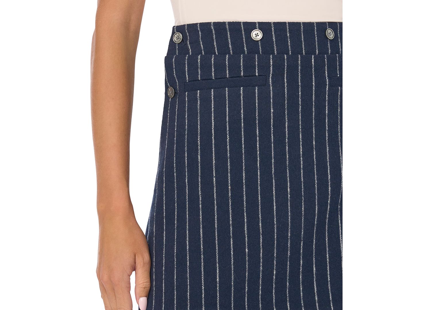 Women's High-Waisted Pinstripe Mini Skirt