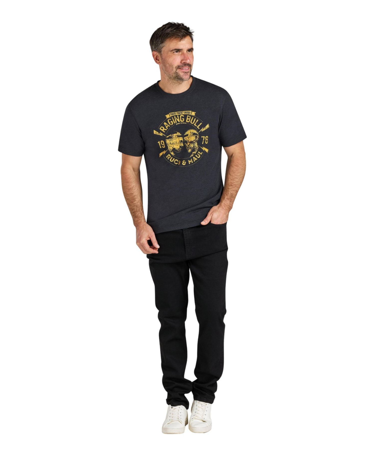 Men's Ruck & Maul Graphic Crewneck Cotton T-Shirt