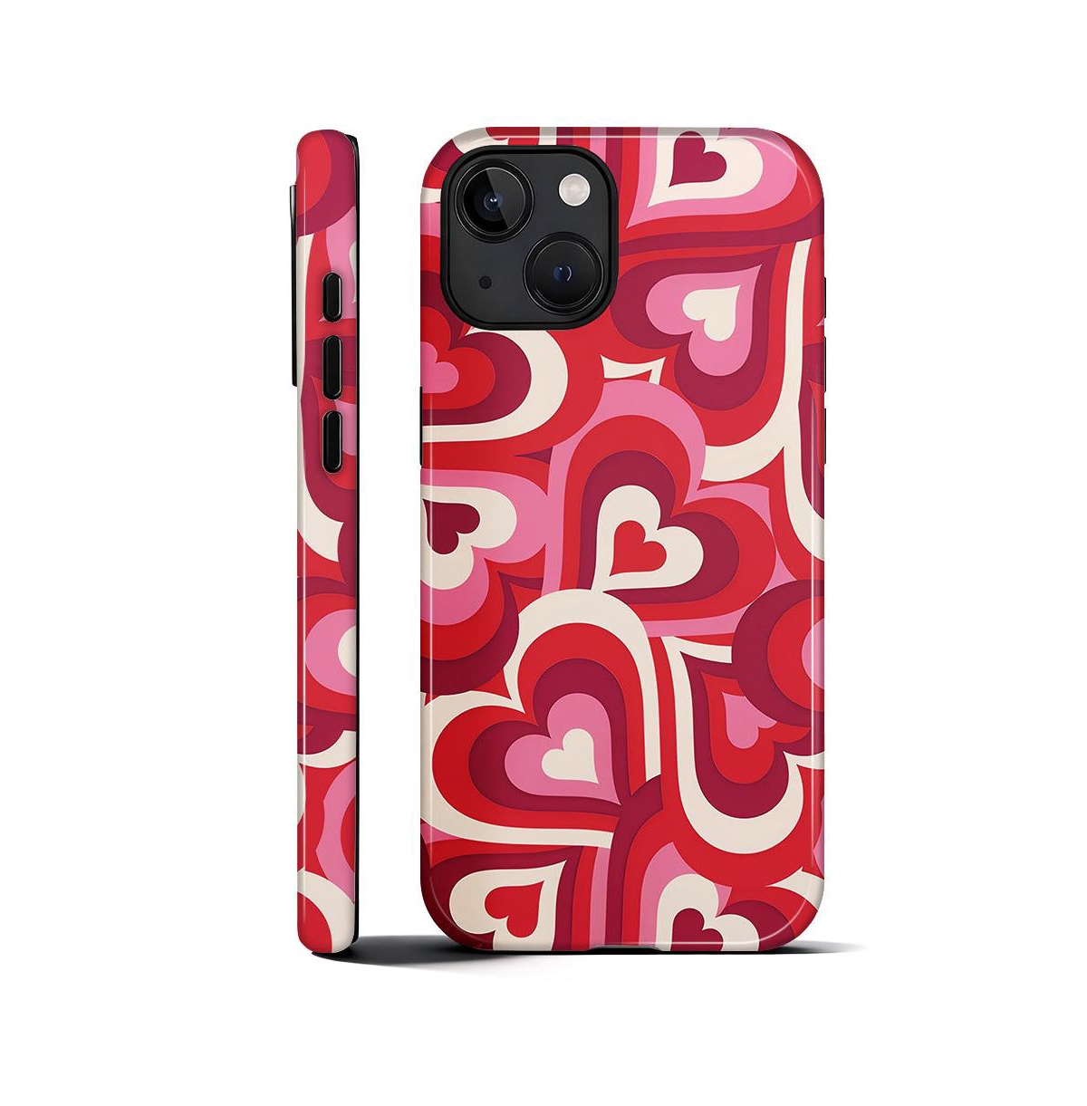 Lisen Retro Hearts Dual-Layer Anti-Slip Phone Case Compatible with Apple iPhone 15 - Retro hearts for iphone 14 plus