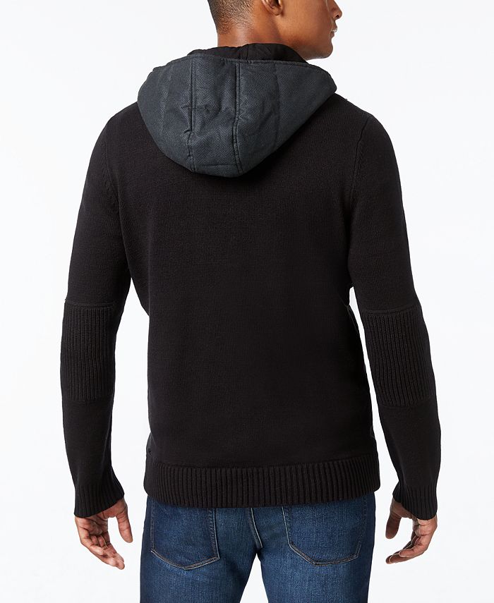 Alfani Men's Multi-Textured Hooded Jacket, Created for Macy's - Macy's