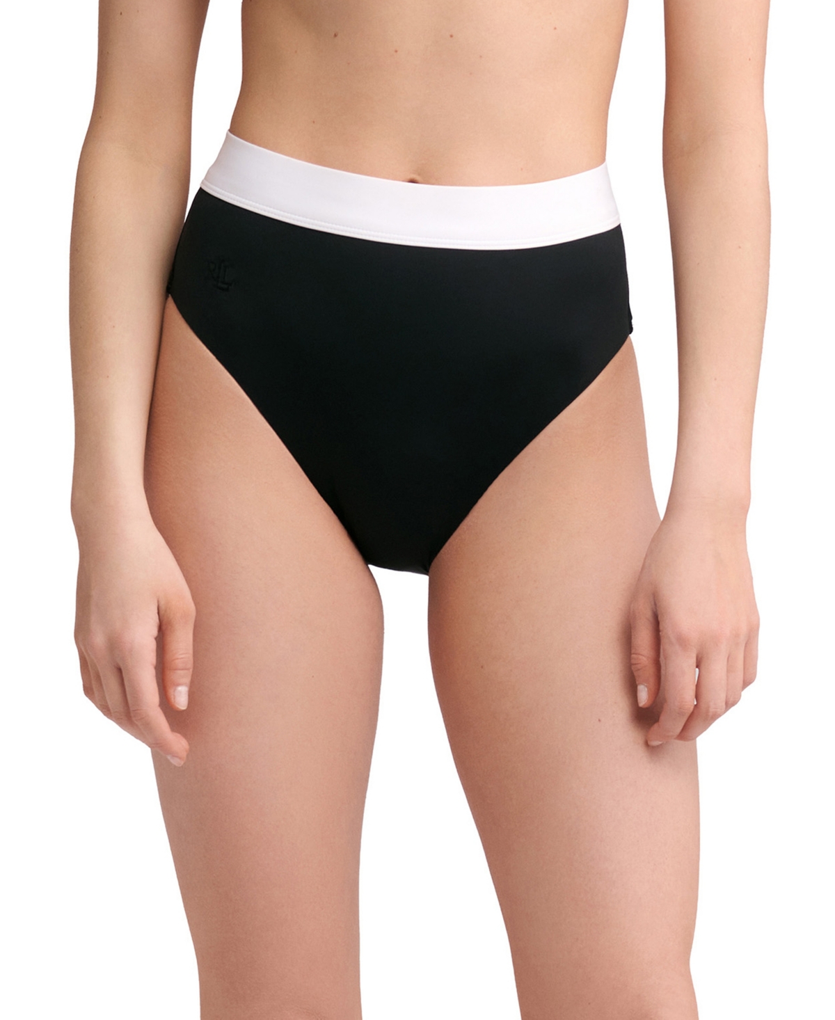 Lauren Ralph Women's Banded High-Waist Hipster Bikini Bottom