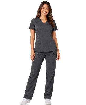 Women's Vivian V-Neck 6-Pocket Straight-Leg Top and Pants Set