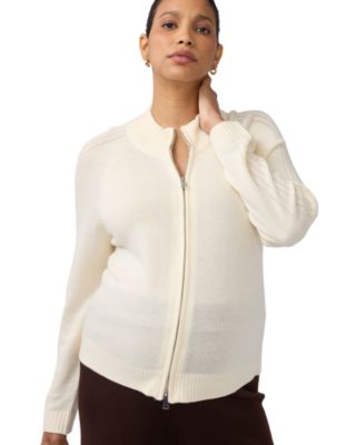 Maternity Funnel Neck Two-Way Front Zipper Raglan Cardigan