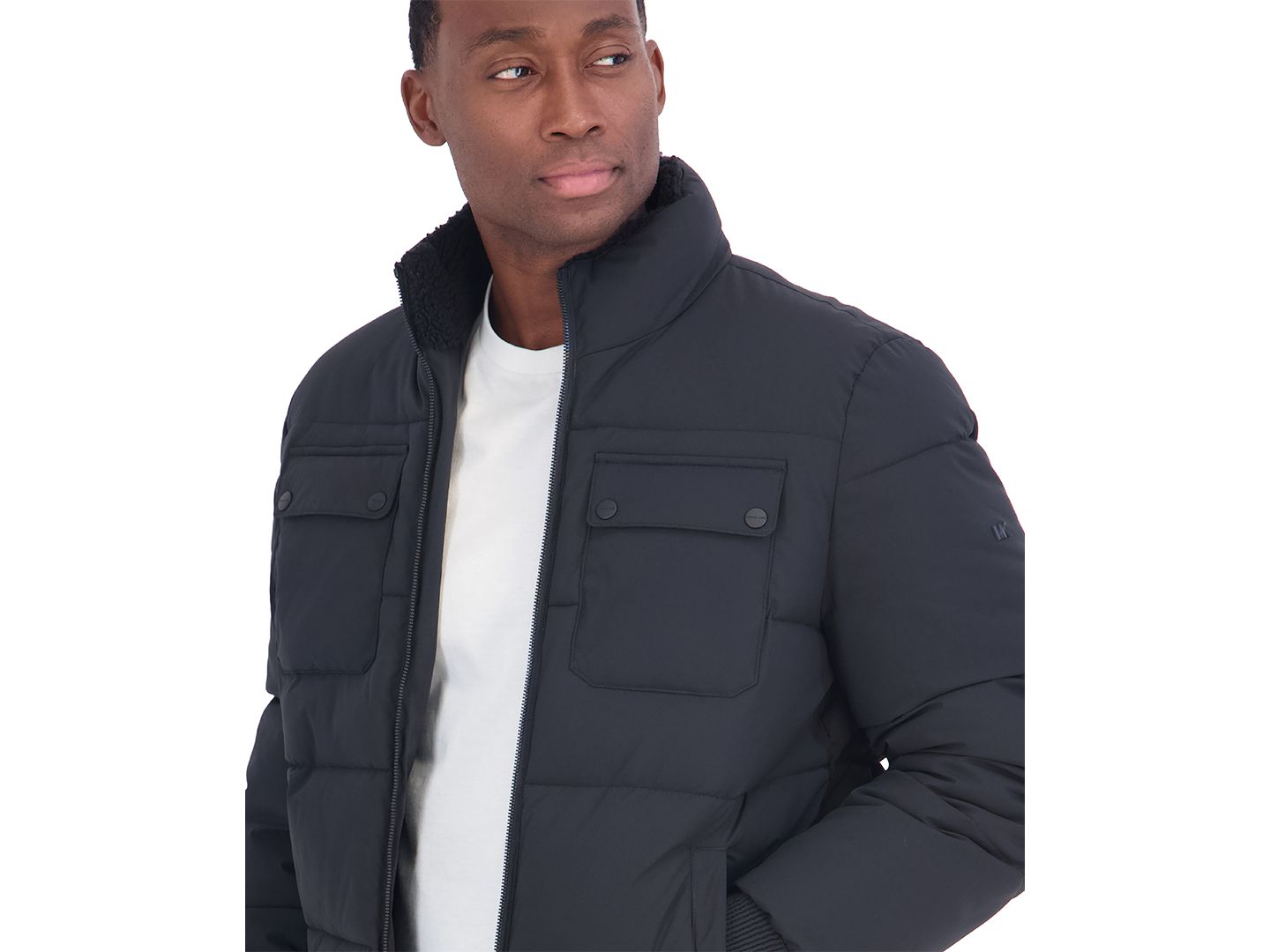 Мужская куртка Michael Kors Regular-Fit Puffer with Faux Fur Collar, цвет: Чёрный — фото 2