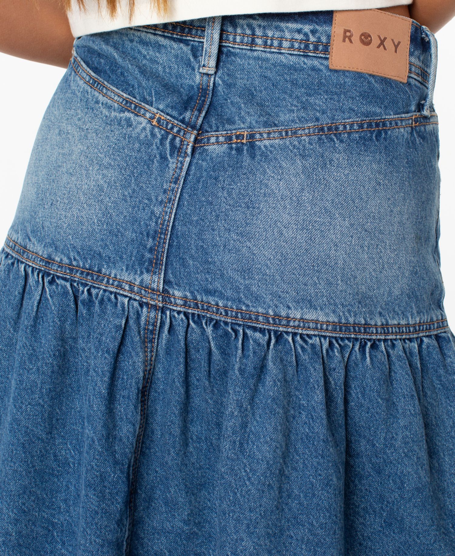 Women's Nocturne Prairie High-Waisted Tiered Maxi Denim Skirt
