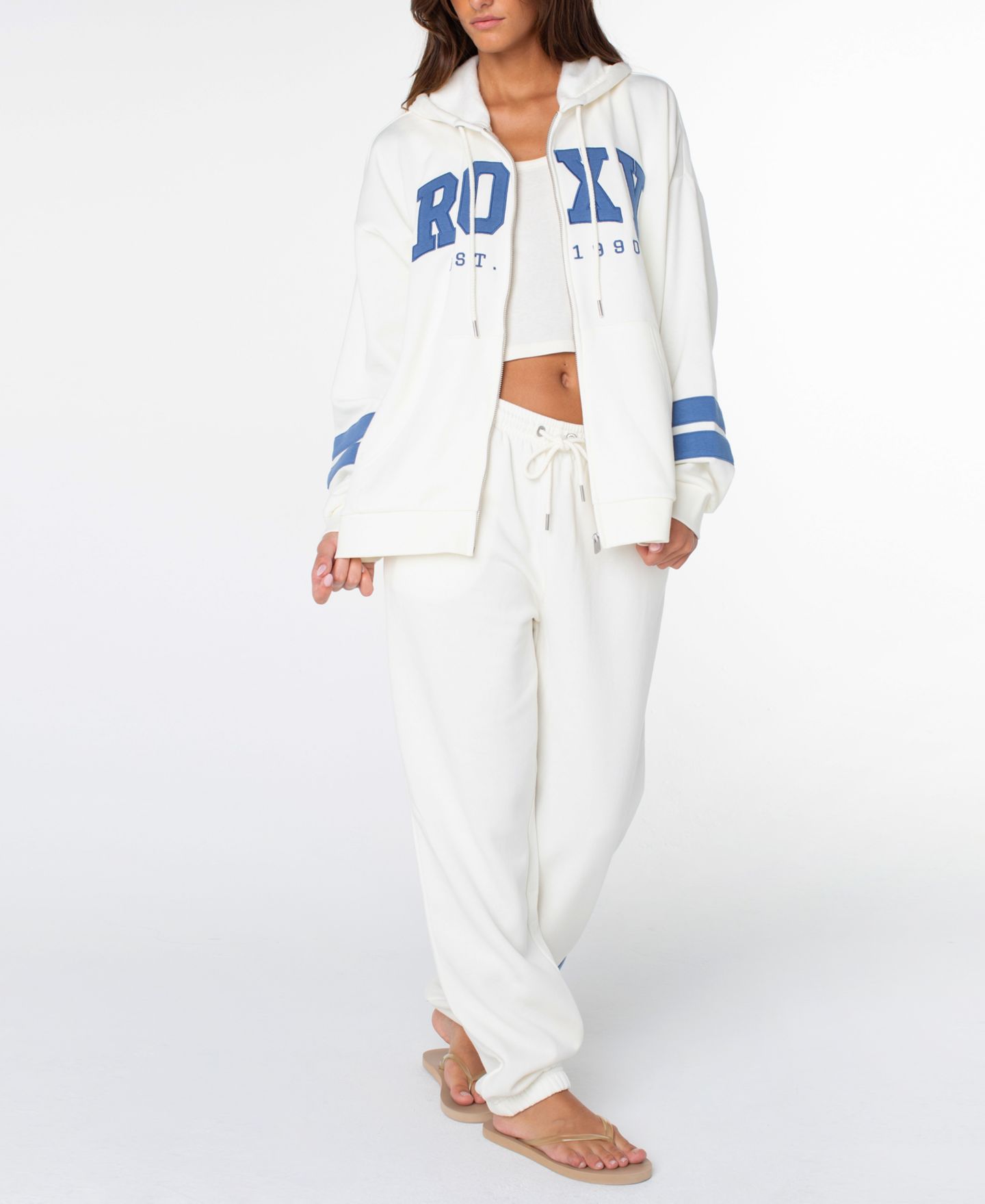 Женское худи Roxy Sunset Graphic Full-Zip, цвет: Облачный — фото 2