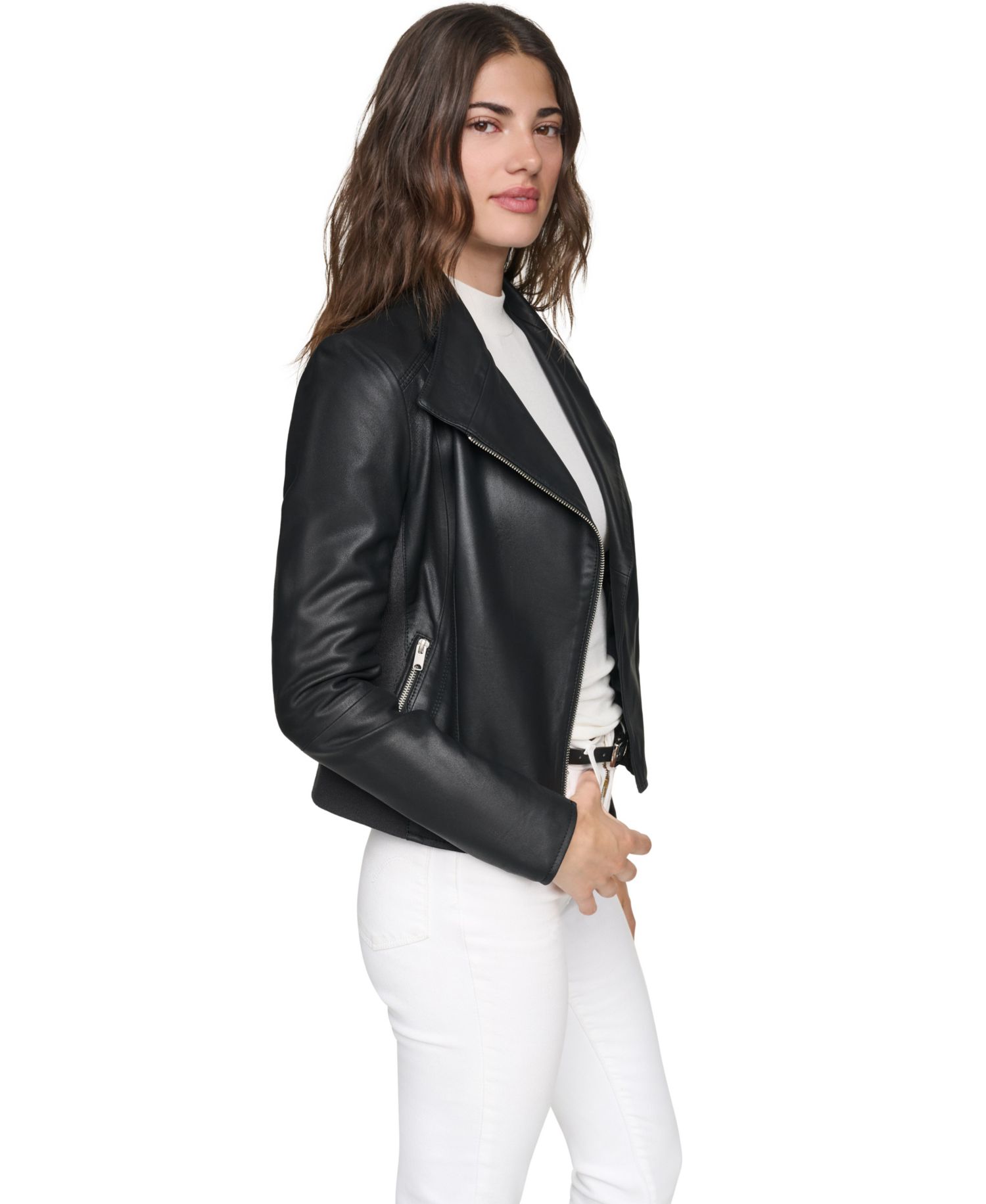 Women's Felix Fitted Leather Moto Jacket