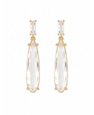 Cubic Zirconia Baguette Dewdrop Dangle Earrings
